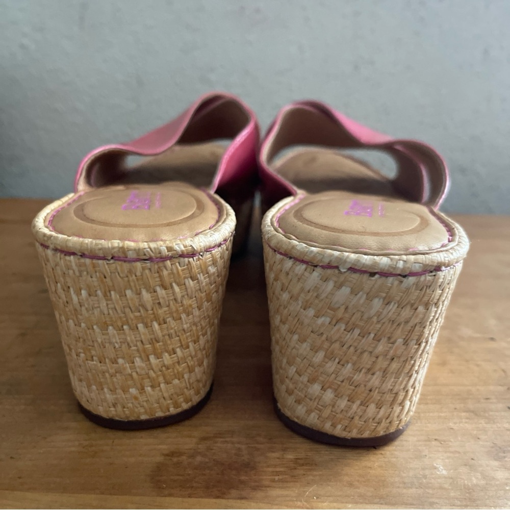 Born Curstyn Pink Leather Wedge Heel Women’s Sandals D89605 Sz 9 - Picture 5 of 12